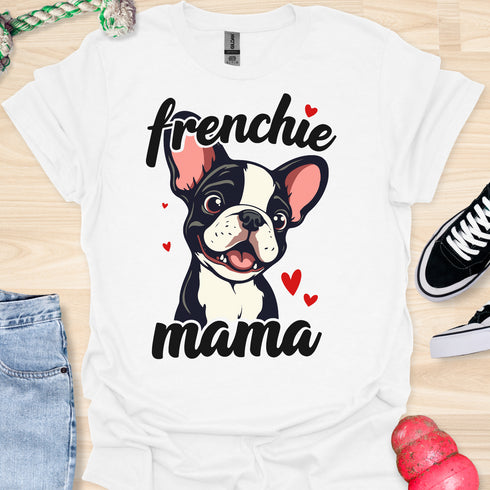 Frenchie Mama - V6 - Smiling Graphic T-Shirt